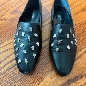Zadig & Voltaire Black Loafers with Silver Accents
